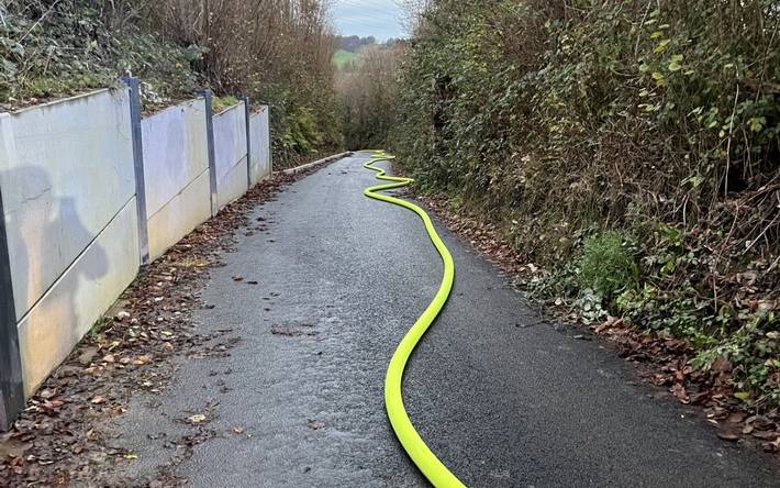 Die Einsatzstelle in der Kleingartenanlage "In der Leibeck". (Foto: Feuerwehr Heiligenhaus)