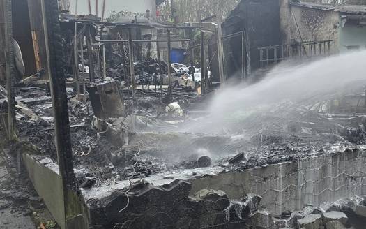Die Einsatzstelle in der Kleingartenanlage "In der Leibeck". (Foto: Feuerwehr Heiligenhaus)