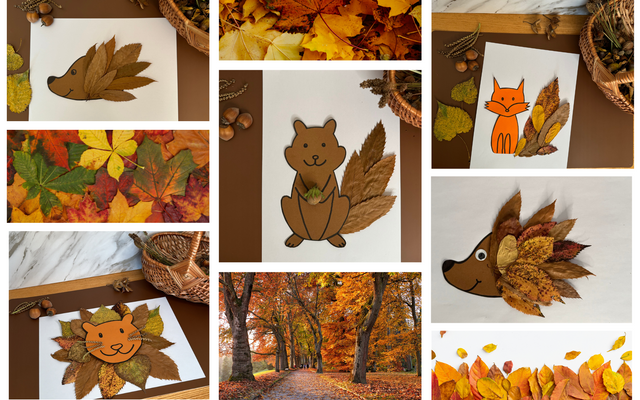 Herbstbasteln mit Blättern 