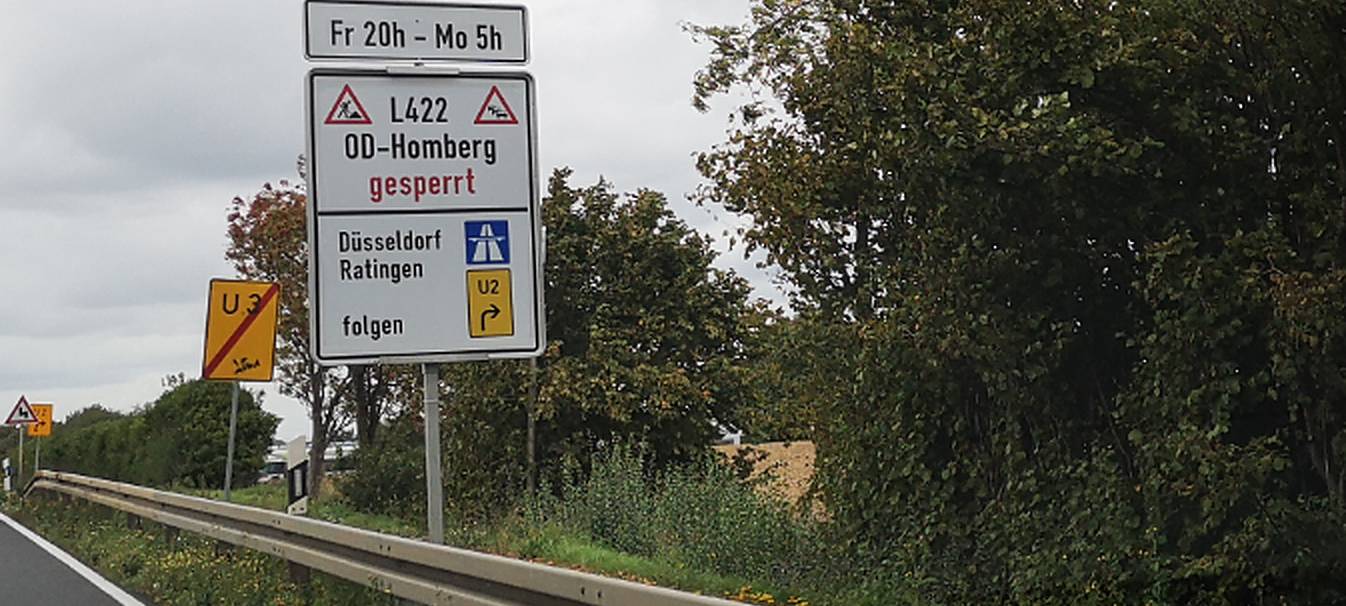 Vollsperrung in Ratingen-Homberg am Wochenende