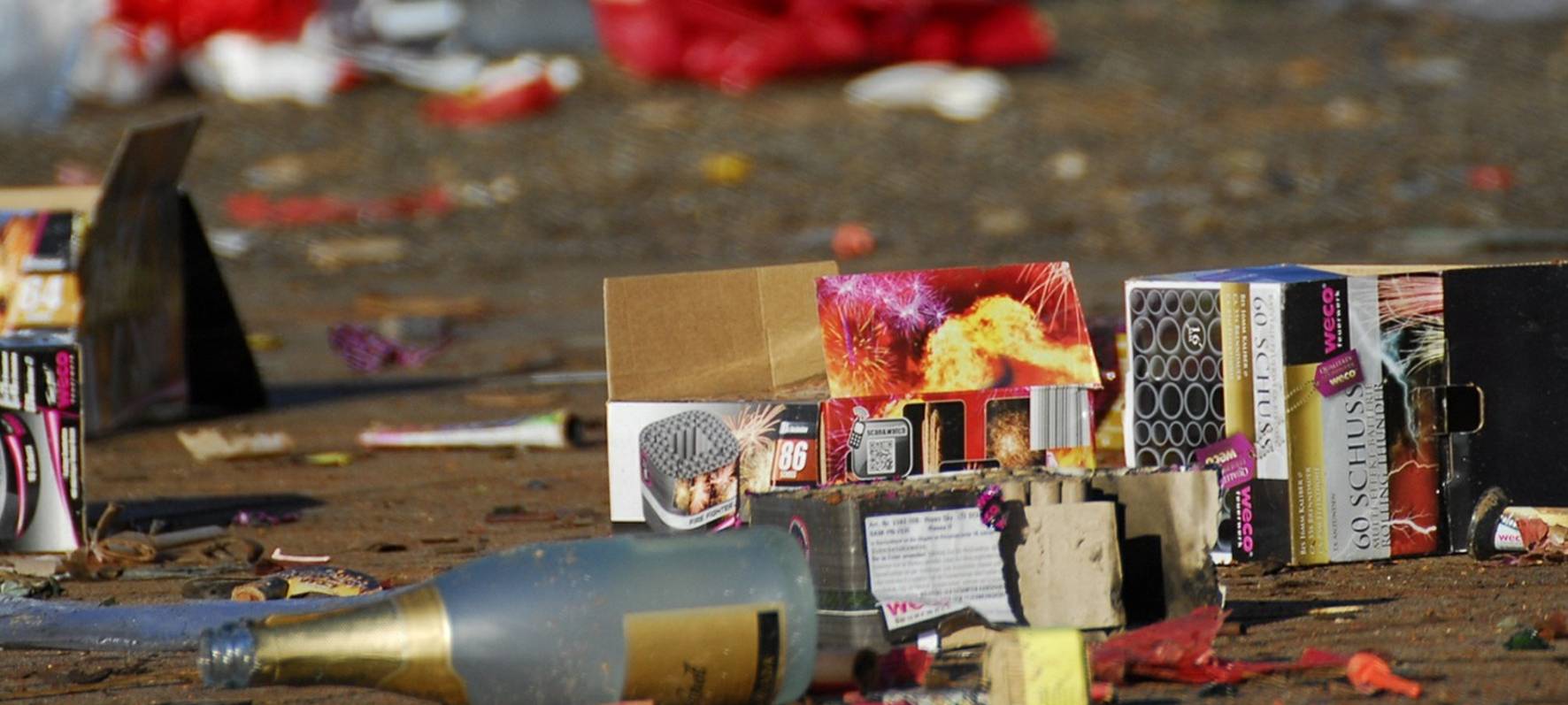 Silvestermüll liegt rum