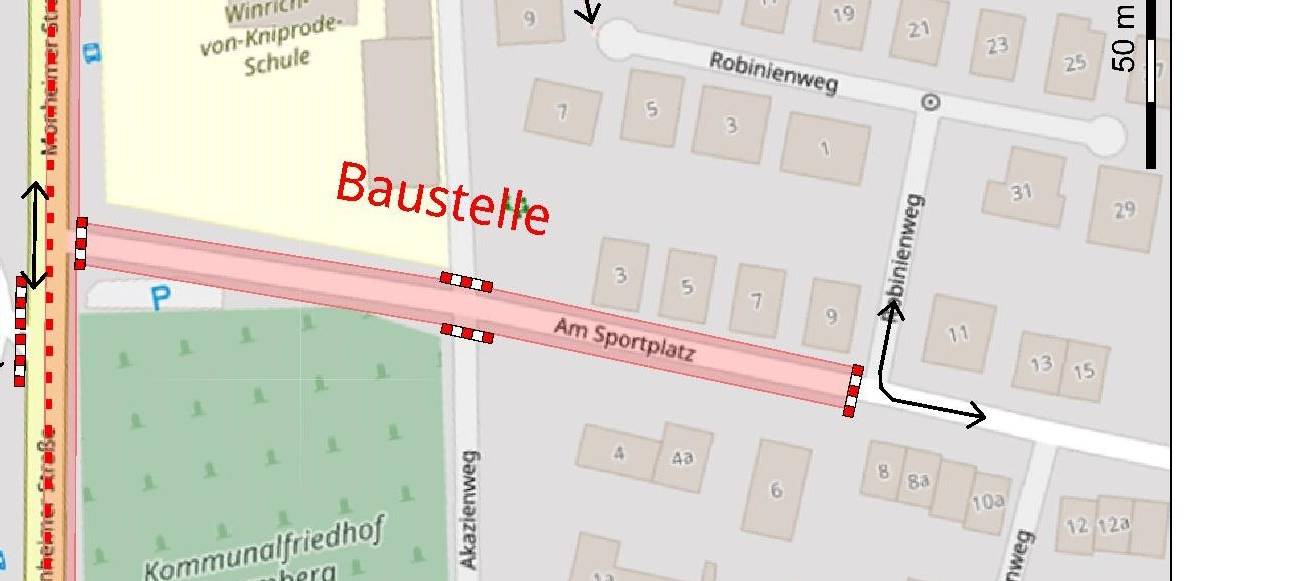 Straßensperrung in Monheim