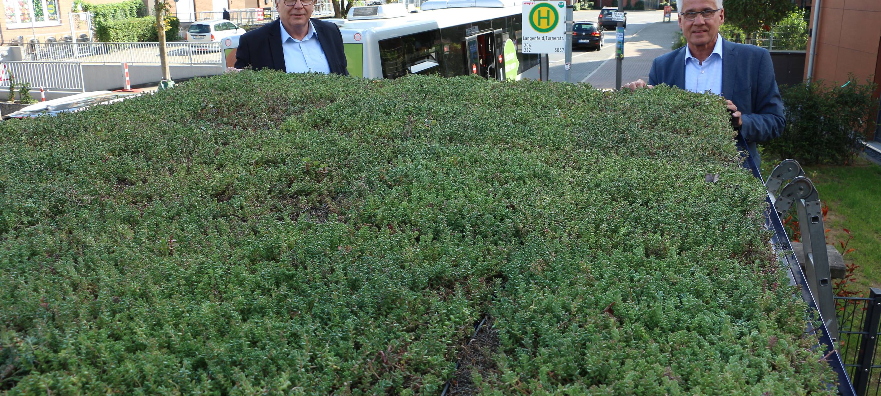 Langenfeld begrünt Haltestellendächer