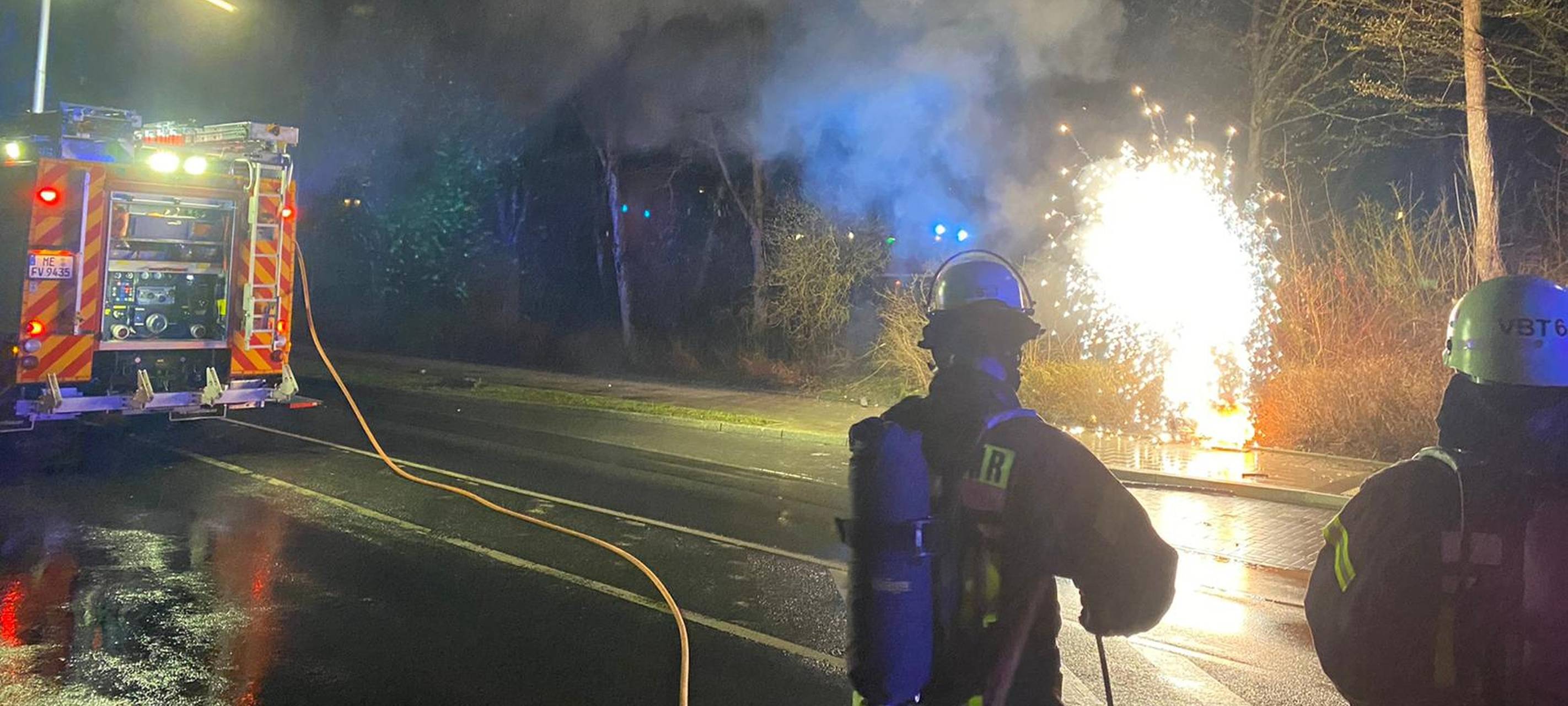 Brennender Stromkasten in Velbert