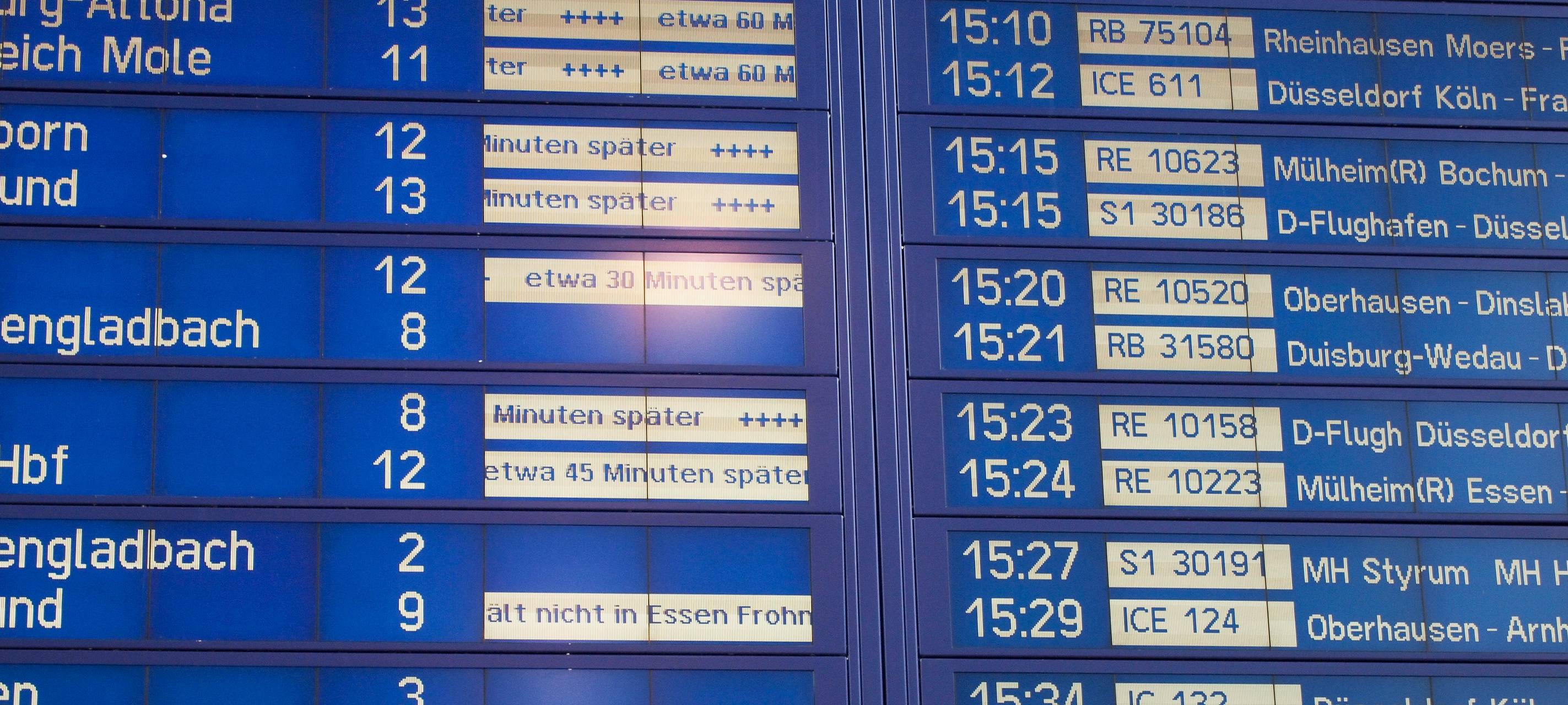 Bahn ist in Düsseldorf mit am unpünktlichsten