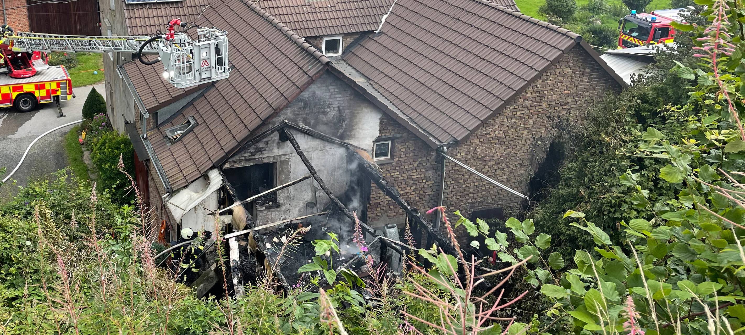 Feuer auf Bauernhof in ME-Metzkausen