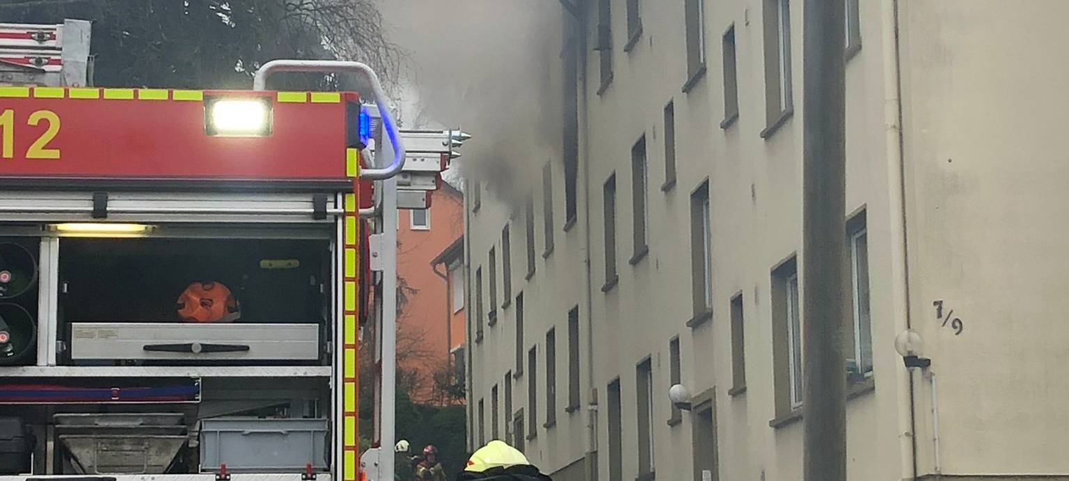 Wohnung in Flammen