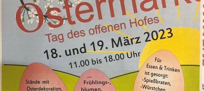 18. und 19. März Ostermarkt in D-Hubbelrath 11-18 Uhr