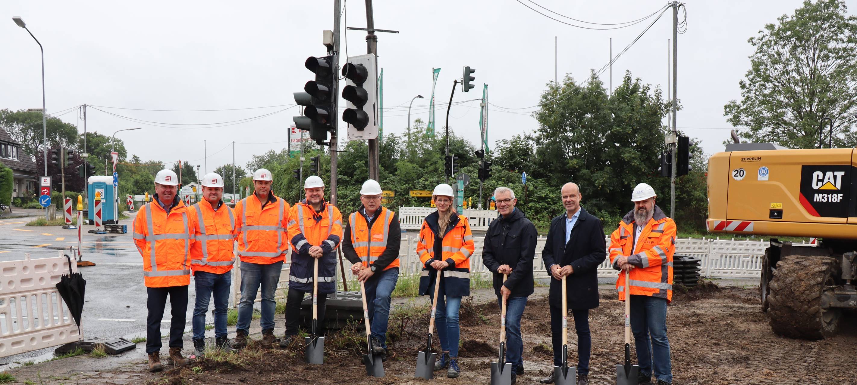 Bauarbeiten am Kreisverkehr Kahlenbergsweg