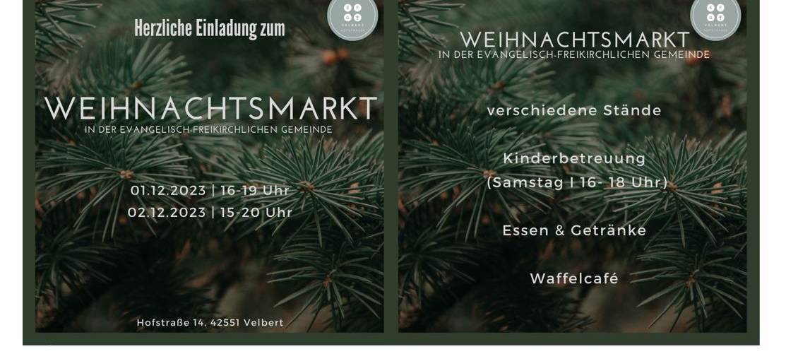 1. + 2.12.2023 Weihnachtsmarkt in der EFG Velbert