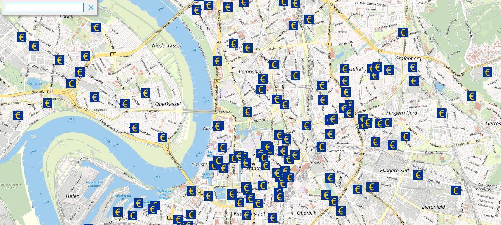 Digitale Karte für EU-Fördermittel