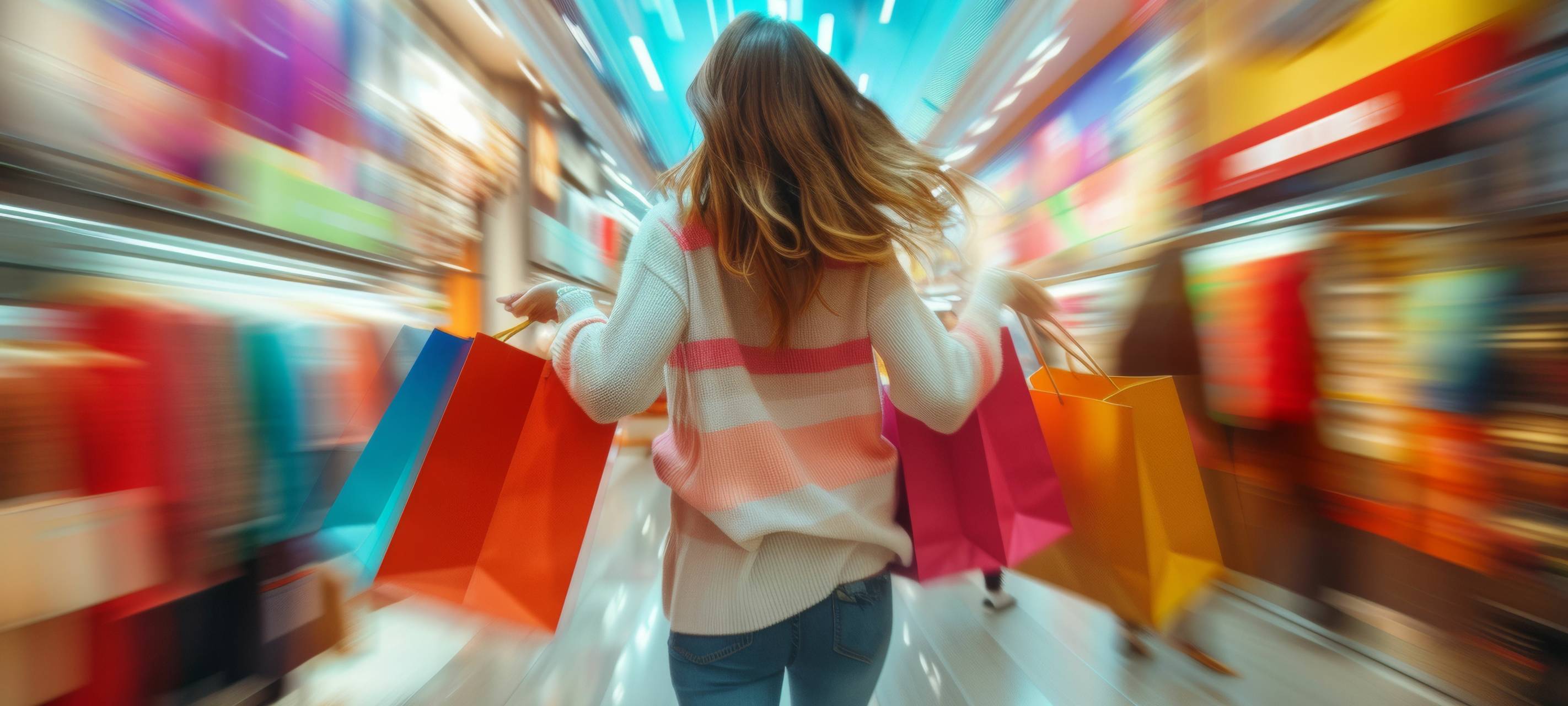 Black Friday 2024 - Frau im Shoppingwahn