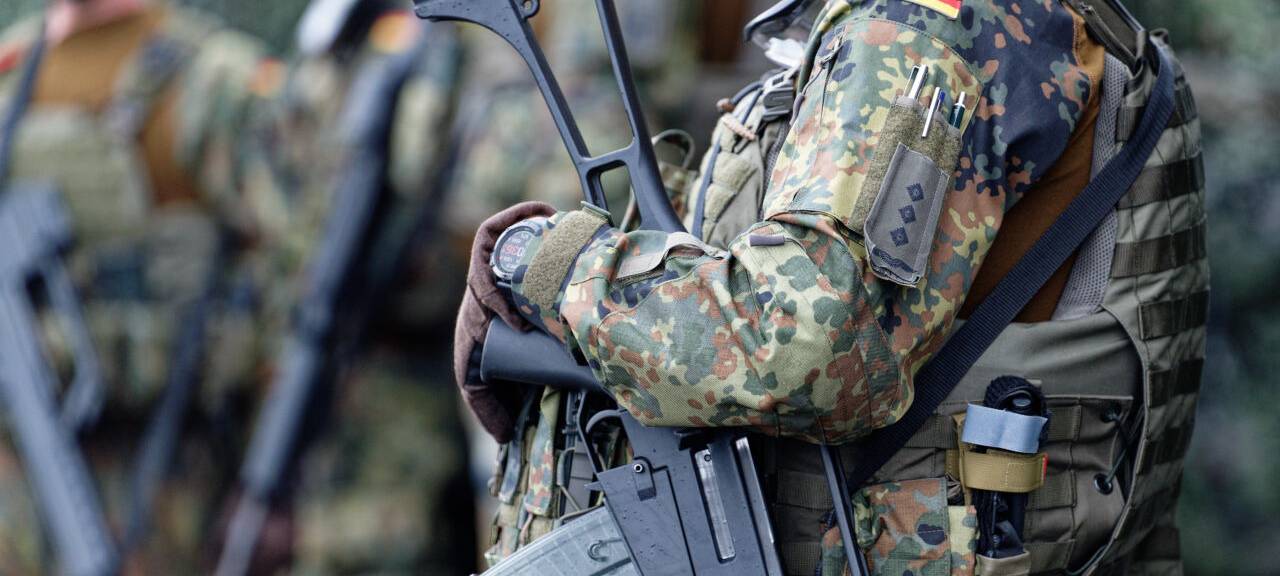 Soldaten beim Antrittsbesuch des Bundesministers der Verteidigung, Boris Pistorius (SPD)