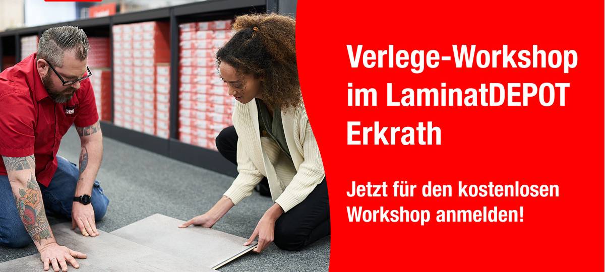 Verlege-Workshop im Laminat DEPOT Erkrath-Unterfeldhaus: jetzt kostenlos anmelden!