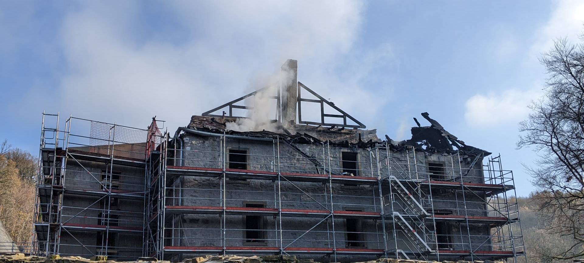 Brand am Schloss Hardenberg