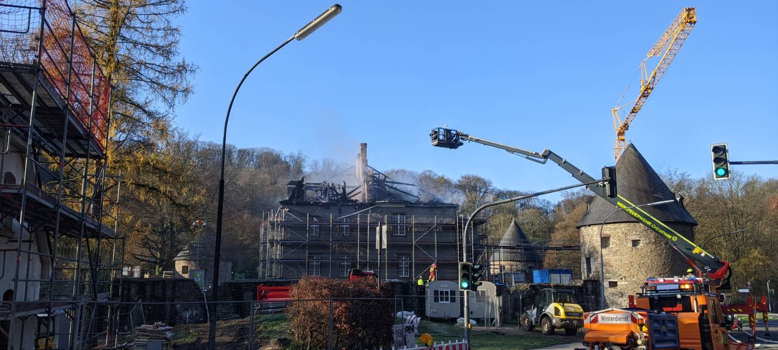 Brand am Schloss Hardenberg
