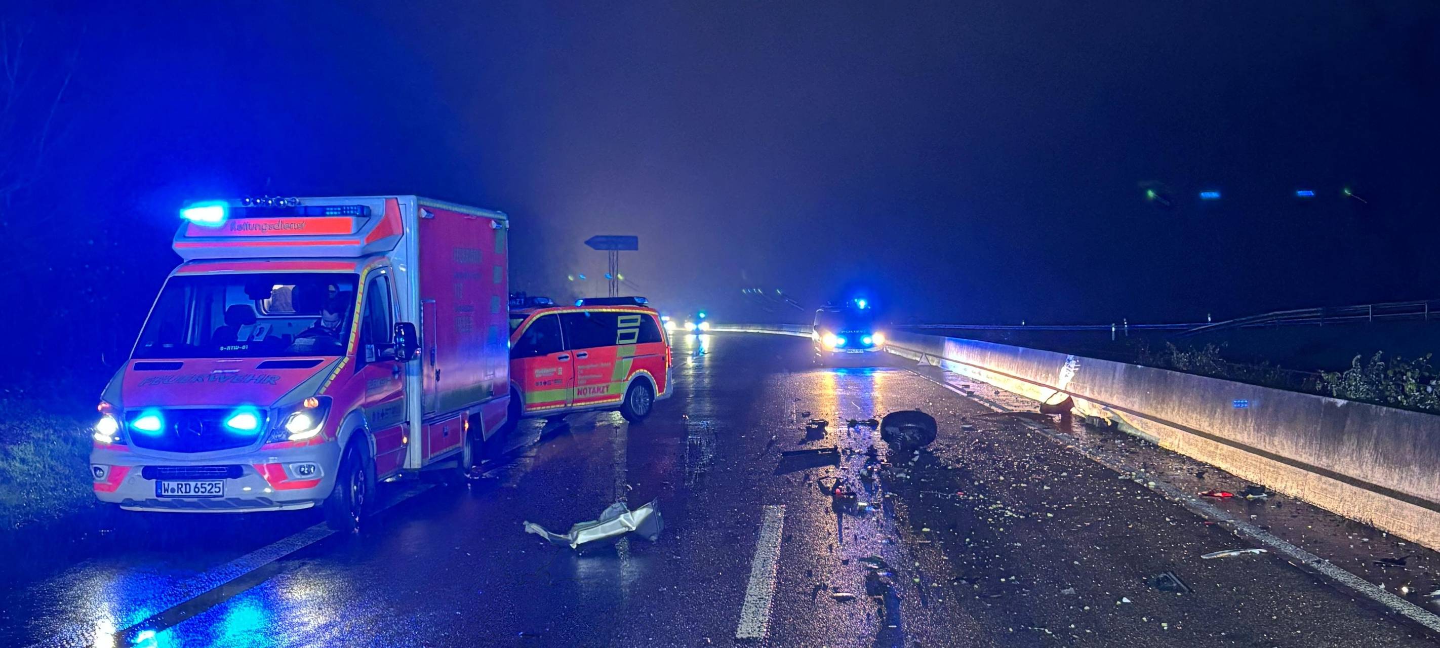 Geisterfahrer verursacht Unfall auf der A535 in Wülfrath