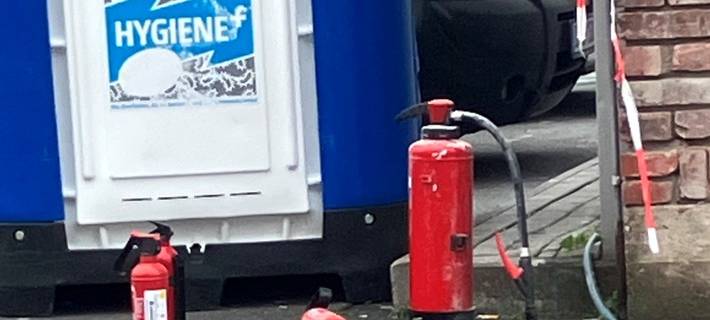 Containerbrand in Gewerbepark