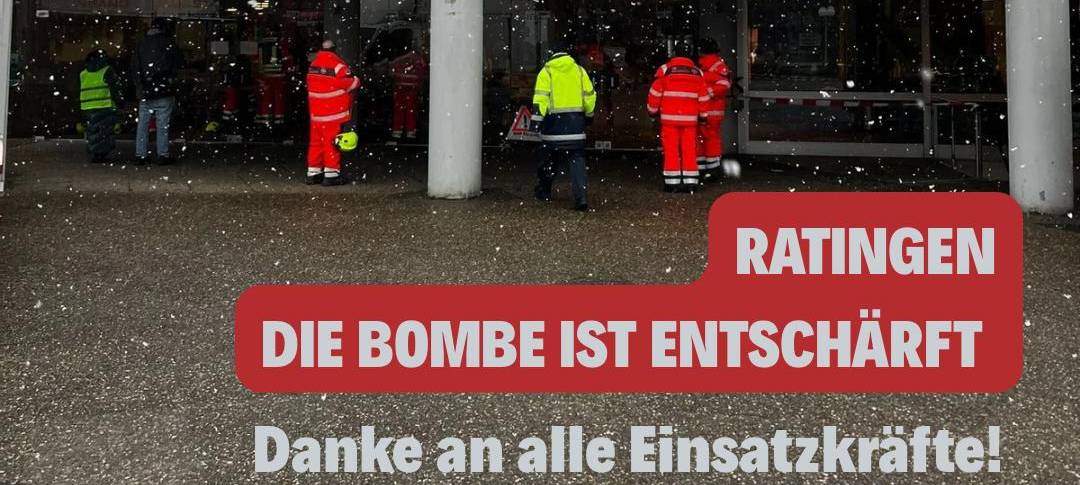 Ratingen: Weltkriegsbombe erfolgreich entschärft