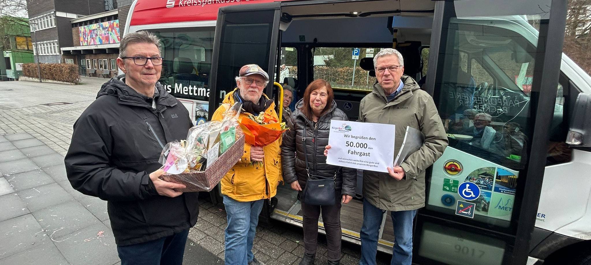 BürgerBusVerein Mettmann feiert 50.000 Fahrgäste