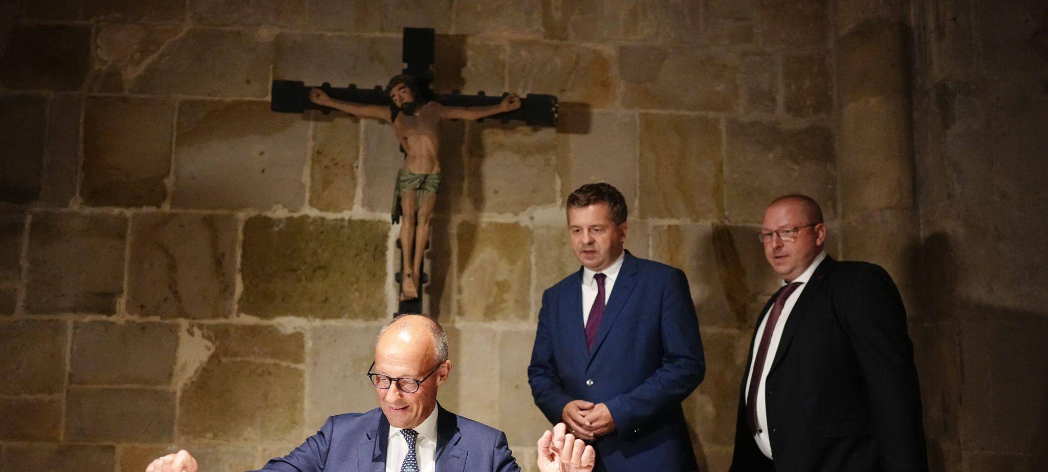 Wahlkampf der CDU Sachsen-Anhalt mit Bundeskanzler Merz