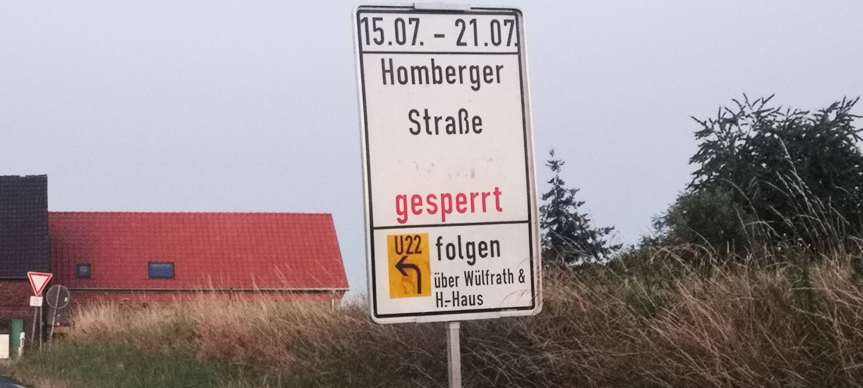 Vollsperrung in Ratingen