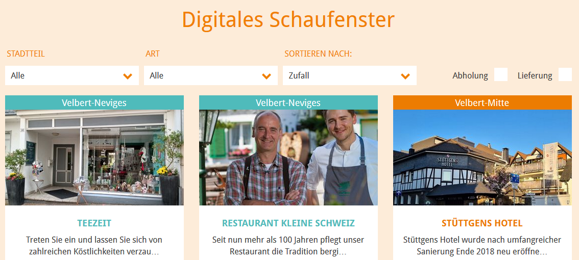Velbert: Digitales Schaufenster