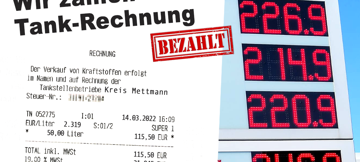 Tankeschön! Wir bezahlen deine Tank-Rechnung.