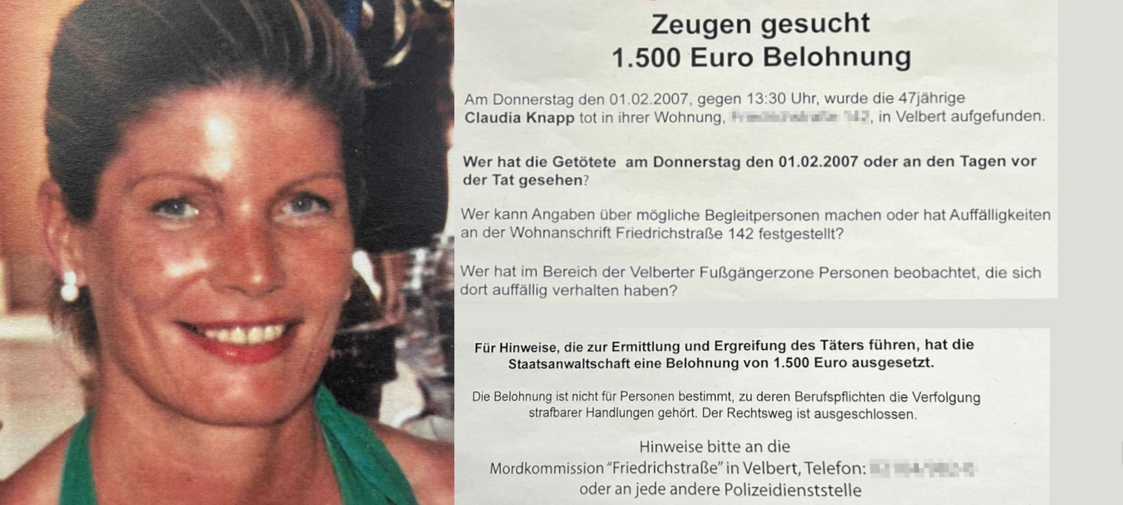 Damaliges Fahndungsplakat 2007