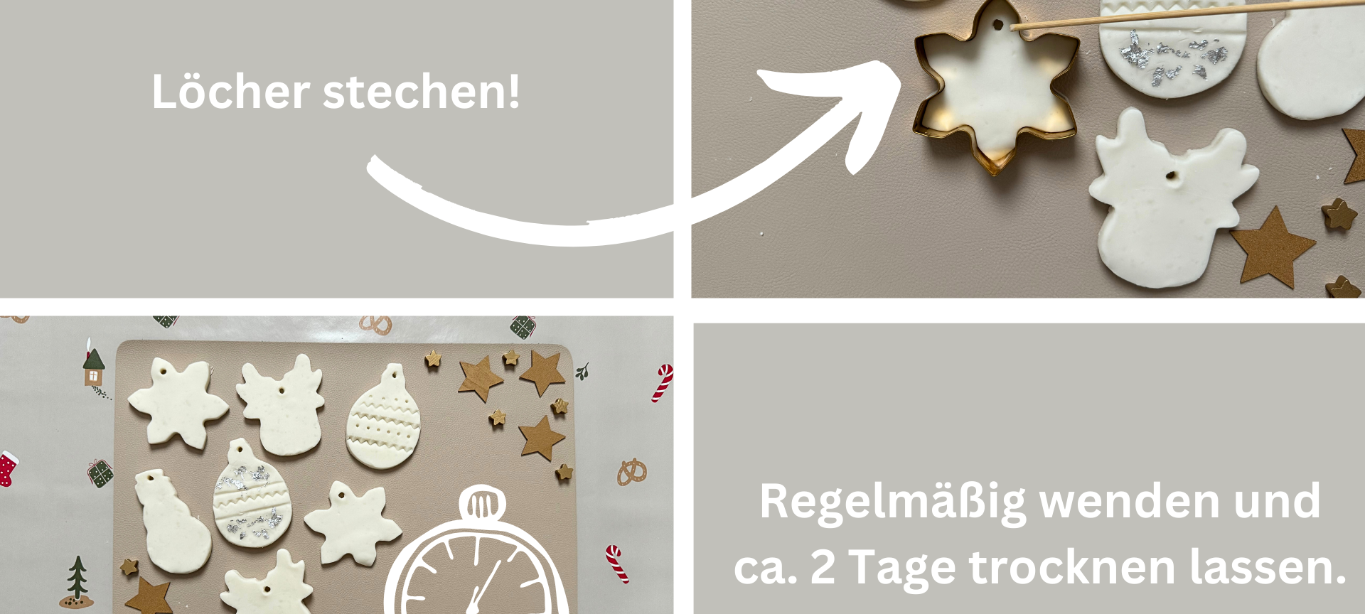 Weihnachtsbaumschmuck basteln: Kaltporzellan-Anhänger - Hinweise zum Trocknen
