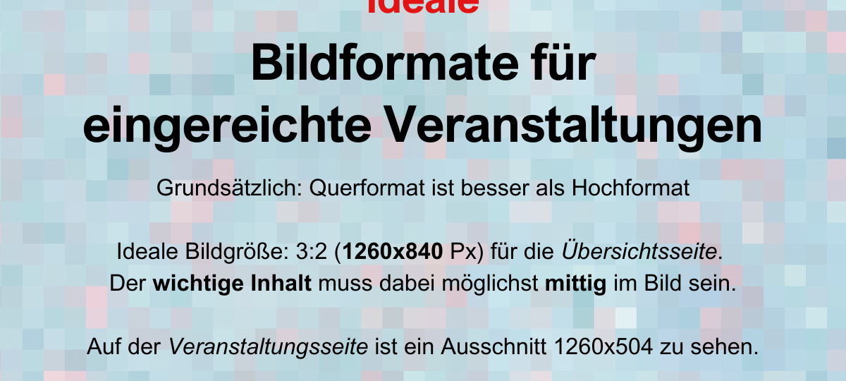 Ideale Bildformate für Veranstaltungen