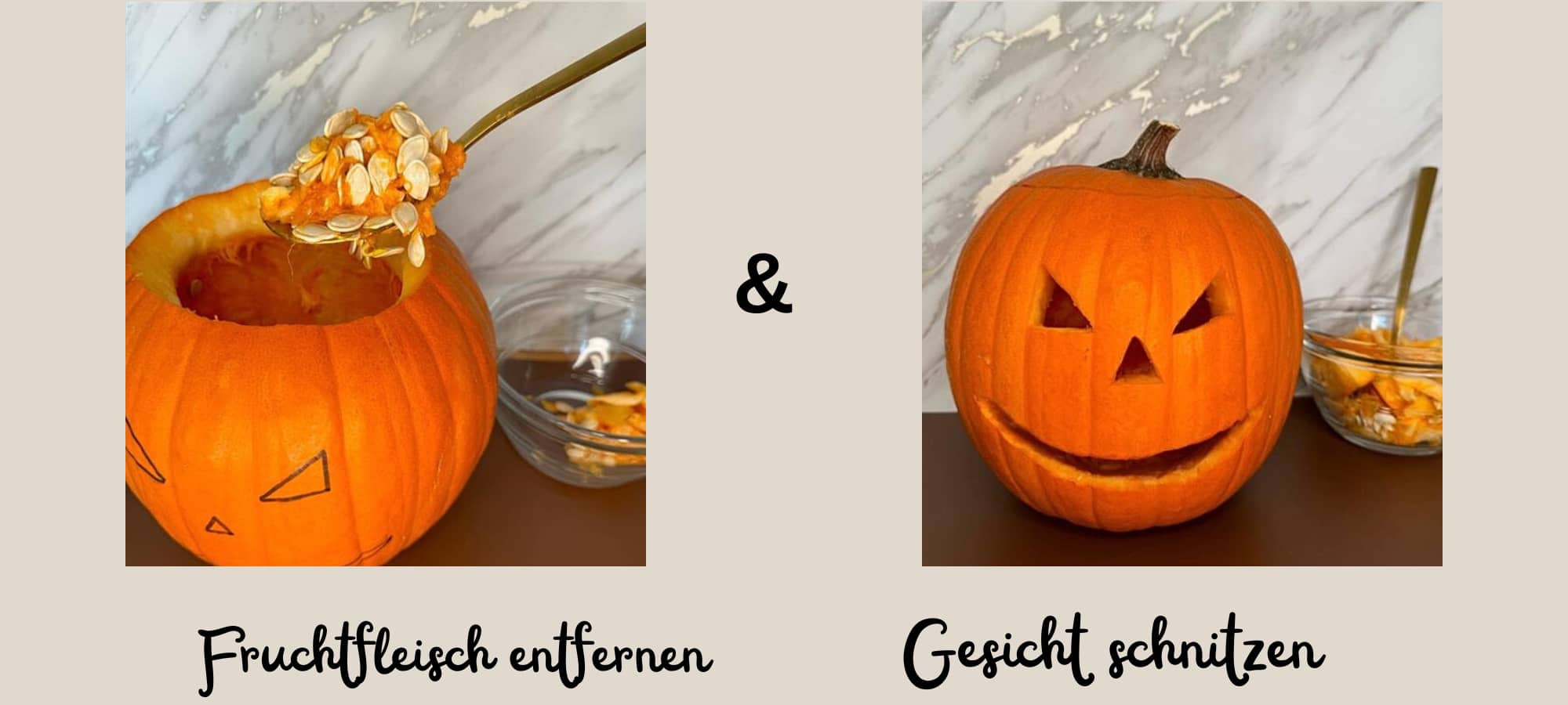 Kürbis-Schnitzen Bilder-Anleitung
