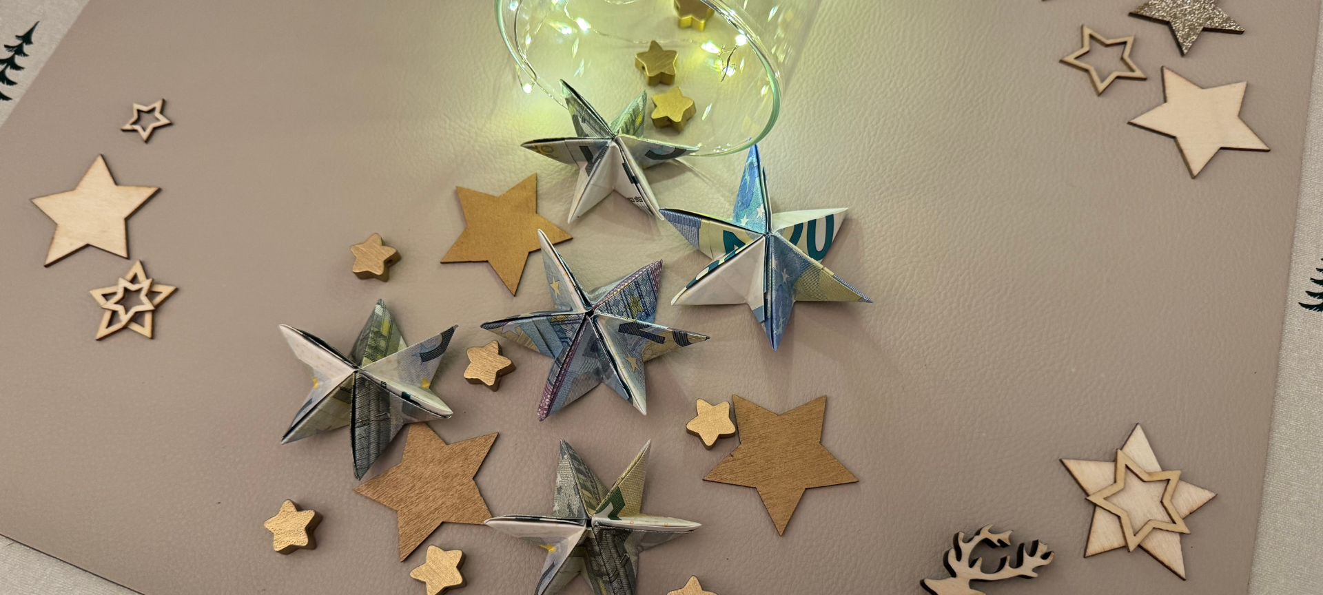Last-Minute-Weihnachtsgeschenk: Geld-Sterne